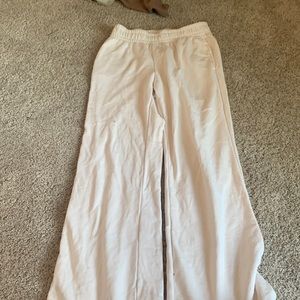 cream colored trendy flair sweatpants